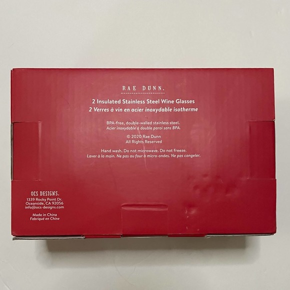 Rae Dunn Stainless Steel Mine & Yours White & Red Couples Wine/Beer Tumbler Set - Picture 7 of 10